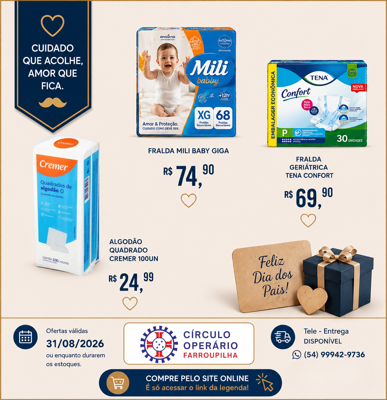 Cuidado, carinho e ofertas especiais para quem sempre esteve ao seu lado!<